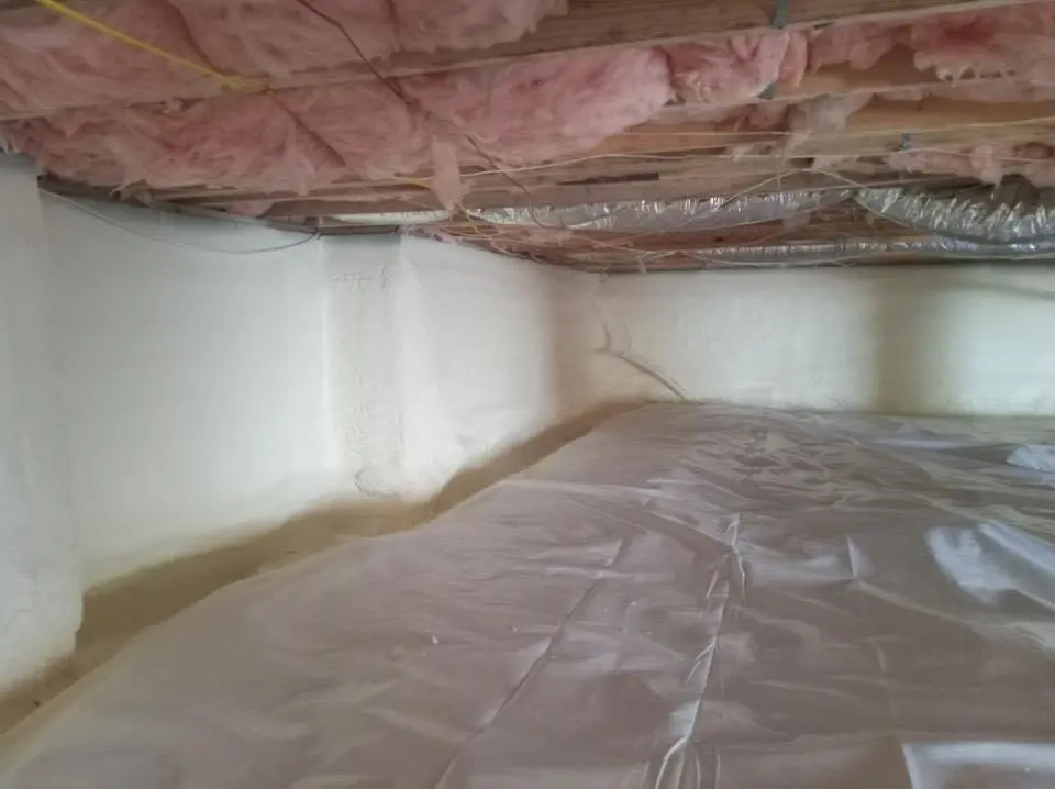 Crawl space encapsulation with closed-cell spray foam for Attic Insulation in Middlebury